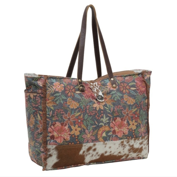 NWT Myra Leather/Canvas Tote - Picture 2 of 6